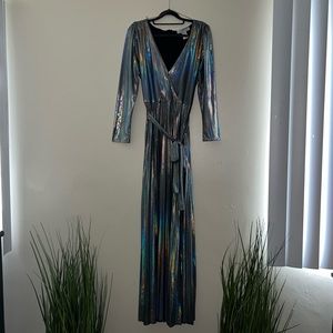 Beautiful Holographic Formal Dress, Size XL but would fit better for a size L